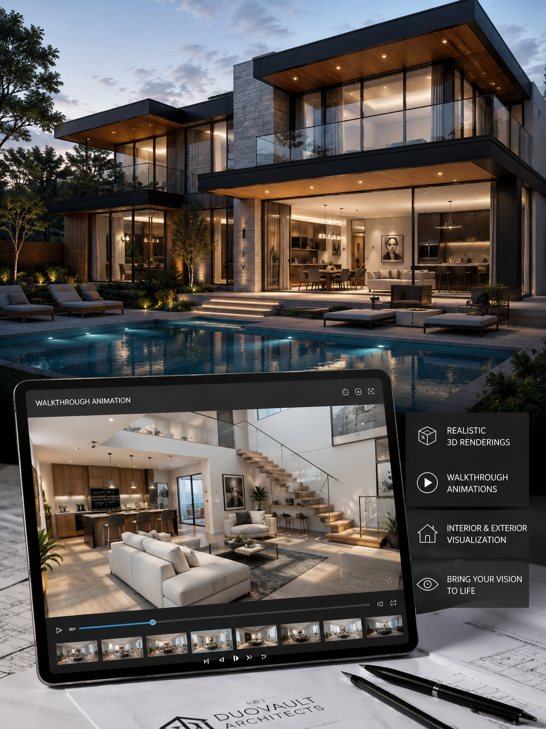 interior & exterior 3d visualization